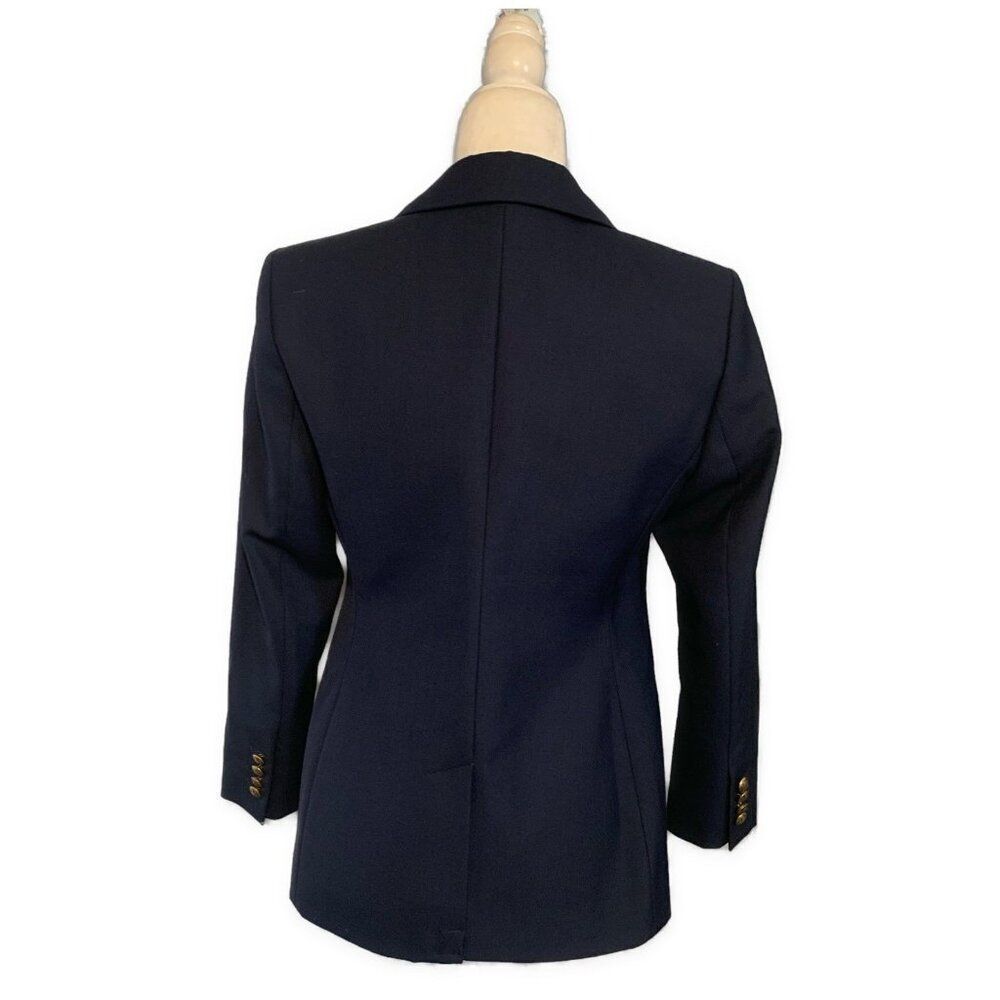 Banana Republic Icon Captain Blazer Navy Blue Lion Gold Buttons 2 Petite Xs - Picture 7 of 10